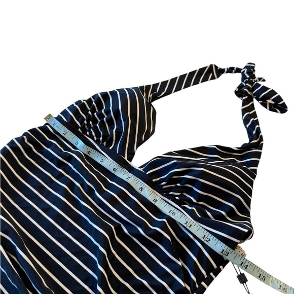 Tommy Hilfiger Navy White Striped Halter UPF Tankini Top Size Small NEW Sailor - Picture 5 of 14